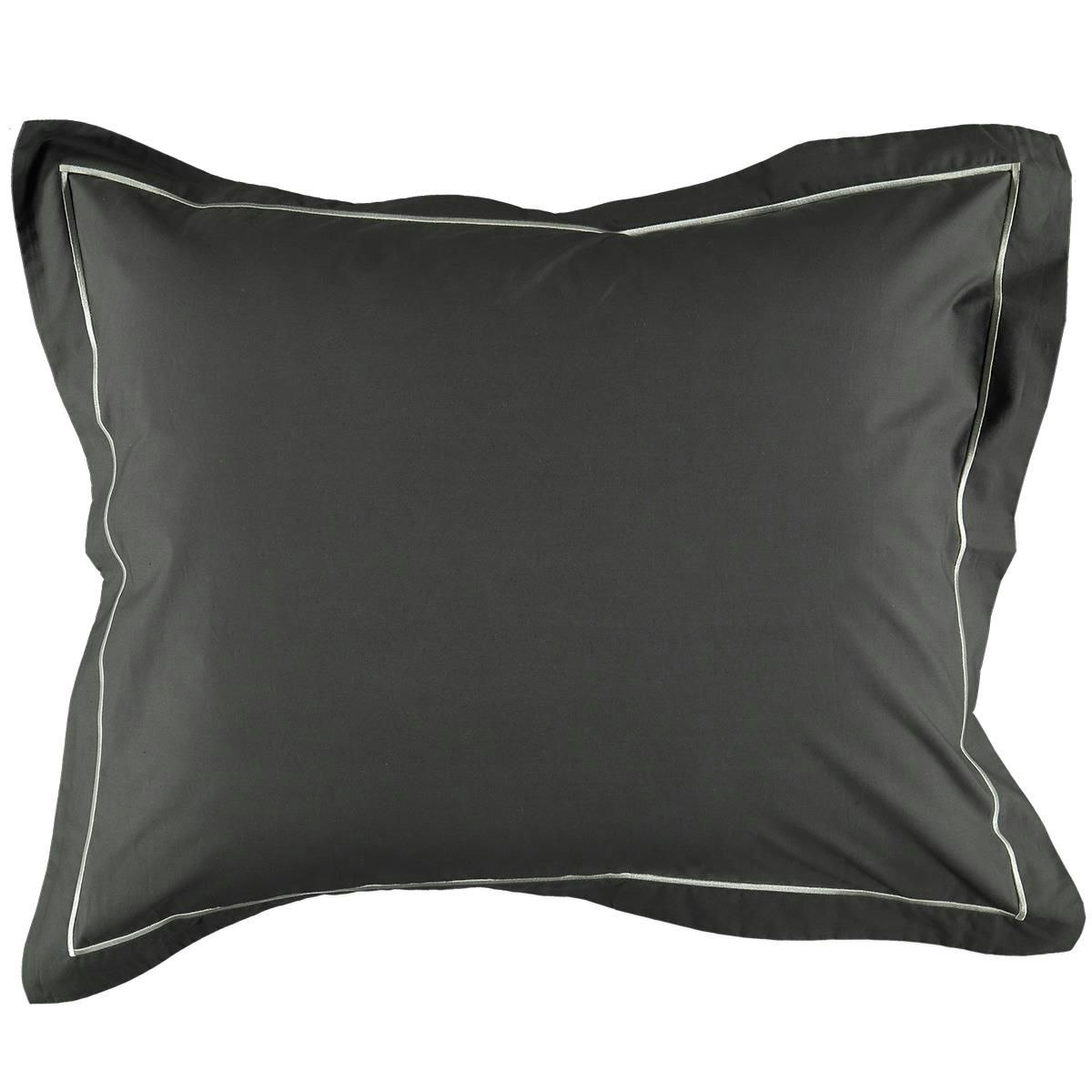 Påslakanset Ekologisk Percale Siri Anthracite/White 150x210+50x60cm