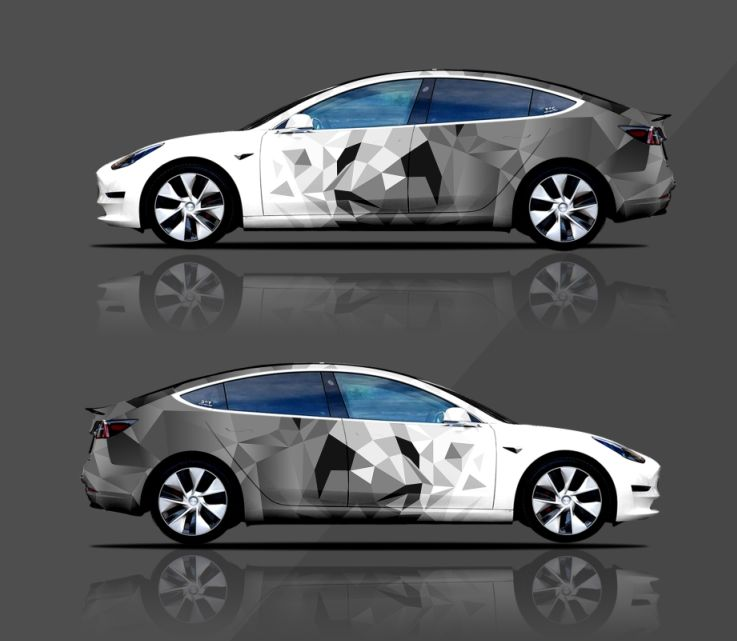 Foliering Mönstrad Tesla Model 3