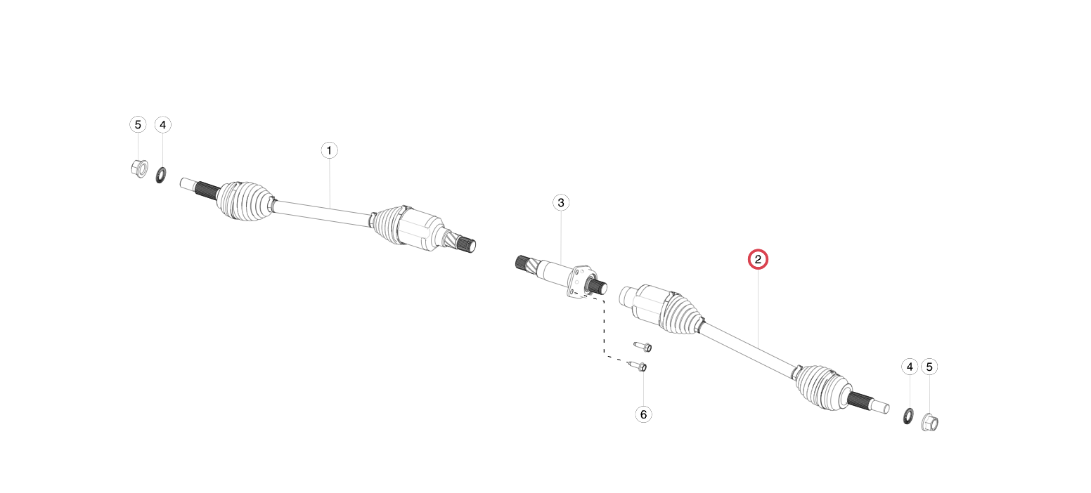 Drivaxel fram Model X 2019-2024