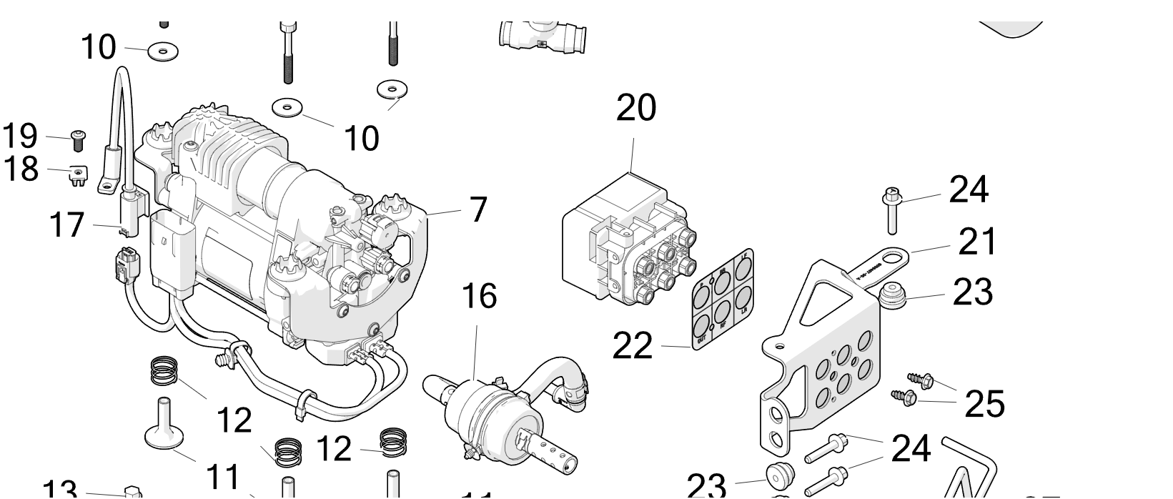 Ventilblock Solenoid Luftfjädring Model S / X