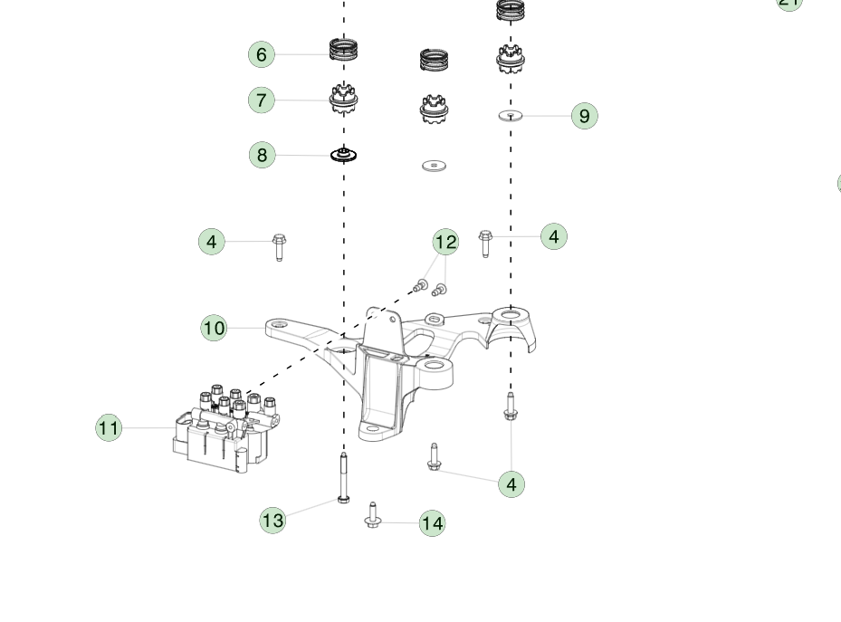Ventilblock Solenoid Luftfjädring Model S / X