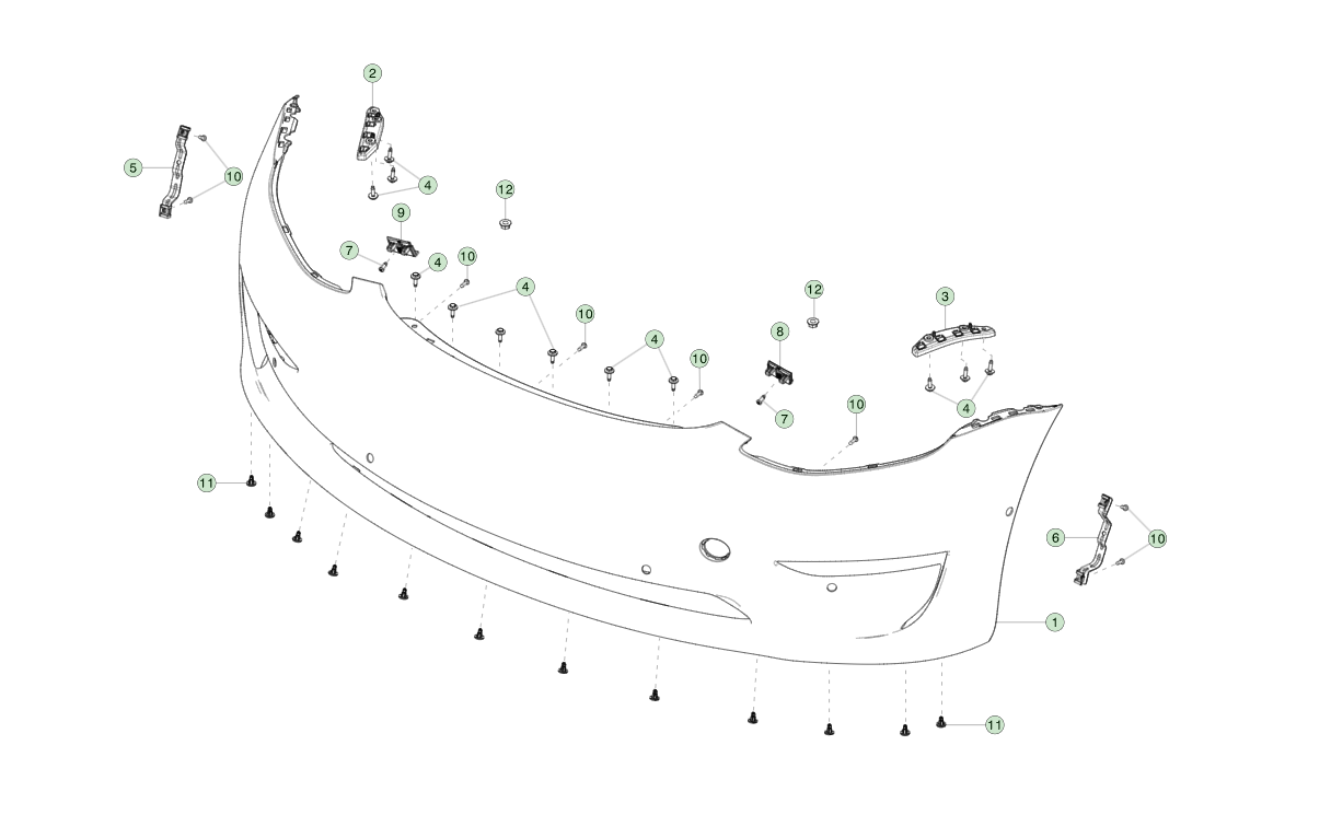 Stötfångare fram Model 3 2019-2023