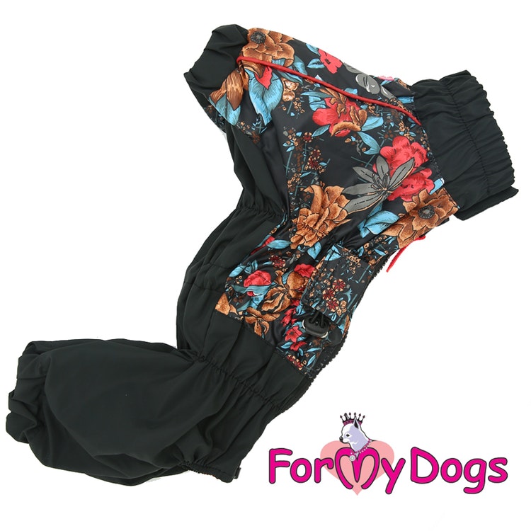Regnoverall "Black Flowery" Tik "For My Dogs"