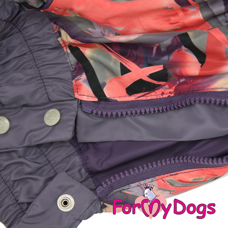 Regnoverall "Purple and Grey Abstract" Tik "For My Dogs" Modell Terrier Beställningsvara Storlek: A1