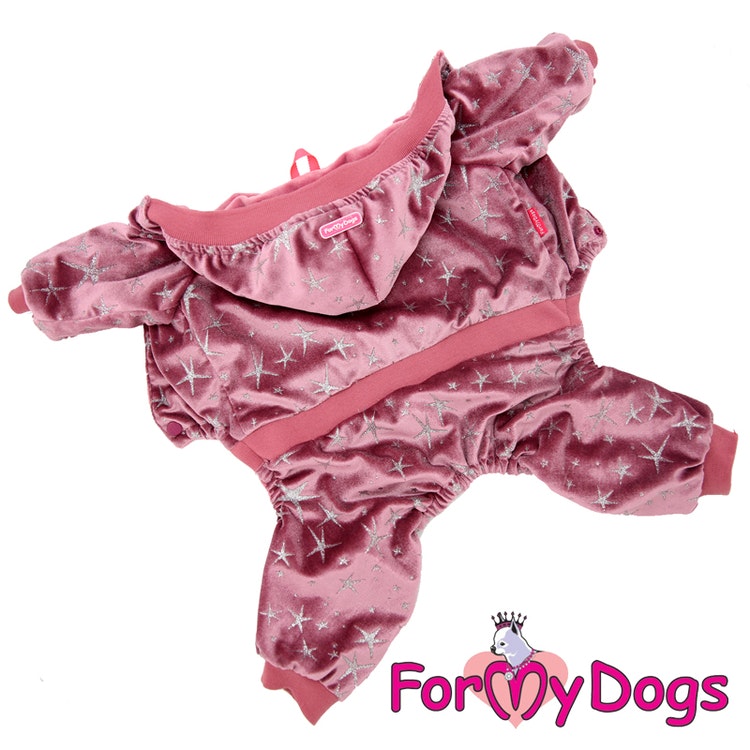 Varm Mysdress Pyjamas overall "Rosa stjärnor" Unisex "For My Dogs"