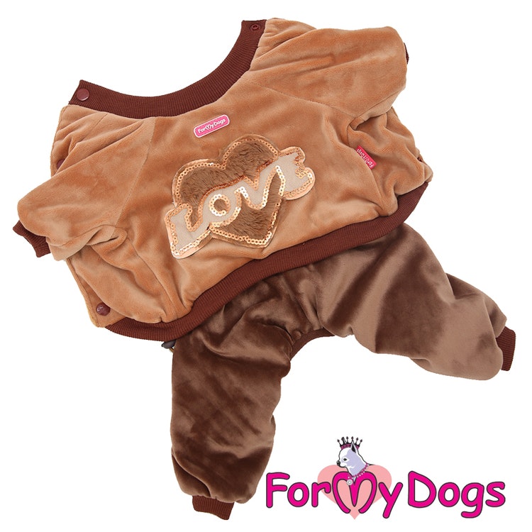 Varm Mysdress Pyjamas overall "Love Brun" Unisex "For My Dogs"