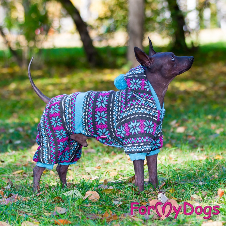 Varm stickad Mysdress Pyjamas overall "Allmoge" Unisex "For My Dogs"
