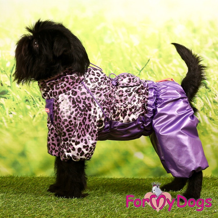 Regnoverall "Lila Leopard" Tik "For My Dogs"