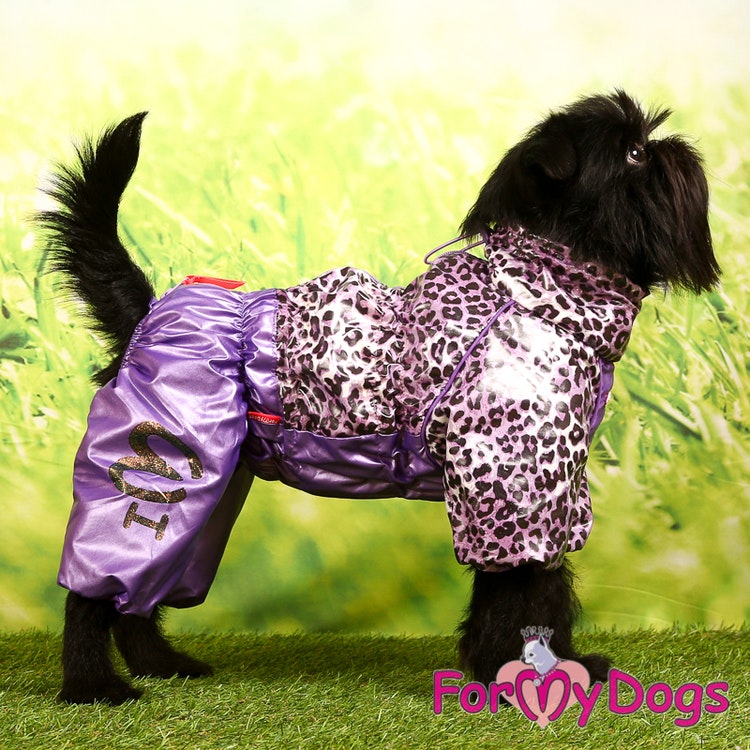 Regnoverall "Lila Leopard" Tik "For My Dogs"