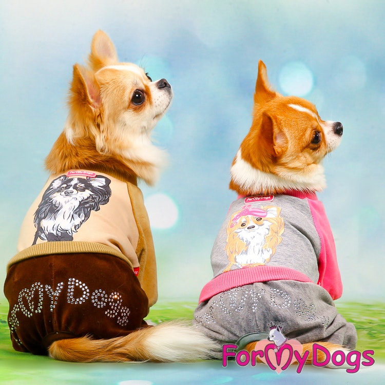 Mysdress pyjamas overall "Brun Chihuahua" UNISEX "For My Dogs"