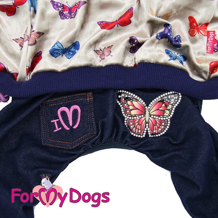 Suit Mysdress Pyjamas overall "Fjärilar" Unisex "For My Dogs"