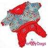 Suit Mysdress Pyjamas overall "Röd Blommig" Unisex "For My Dogs"