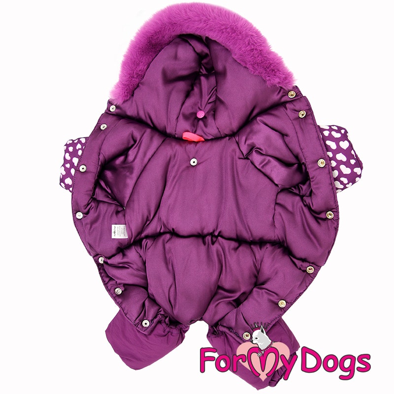 Varm Vinteroverall "Hearts" Tik "For My Dogs" - Passion For Pet Fashion