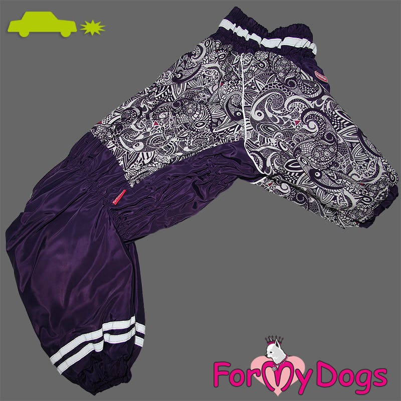 Varm Vinteroverall "Purple Ornament" Tik "For My Dogs" Modell Mops/Fralla Specialsortiment Storlek: A2