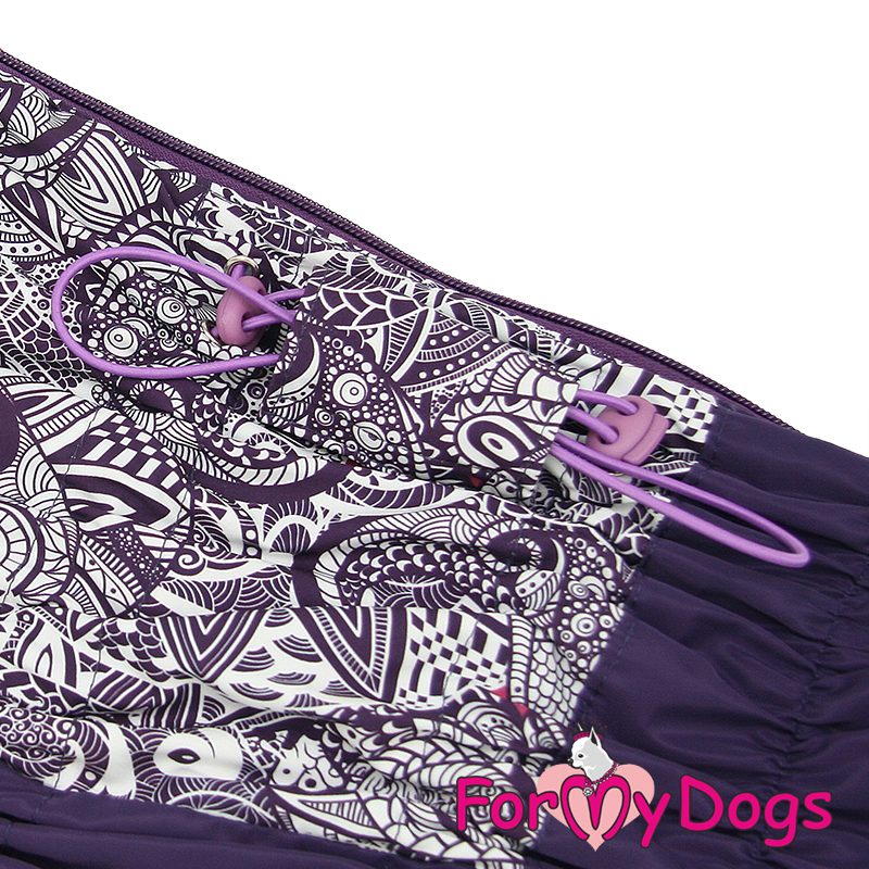 Varm Vinteroverall "Purple Ornament" Tik "For My Dogs" Modell Mops/Fralla Specialsortiment Storlek: A2
