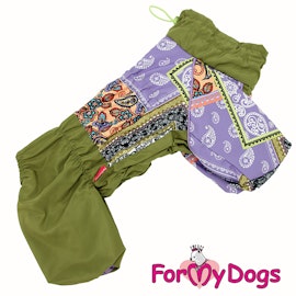 Regnoverall "Green Patchwork" Tik "For My Dogs" PREORDER