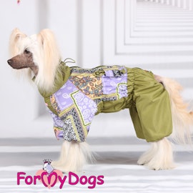 Regnoverall "Green Patchwork" Tik "For My Dogs" PREORDER