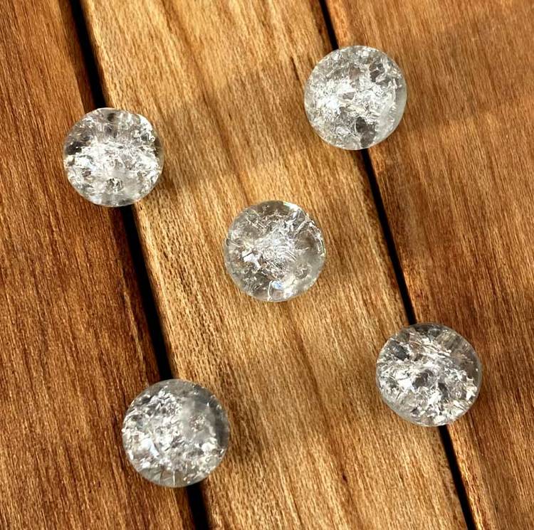 Krackelerad pärla 6 mm Klar