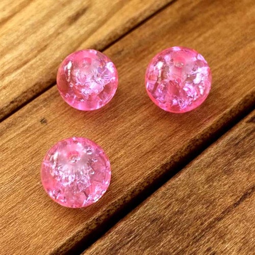 Krackelerad pärla 8mm Rosa