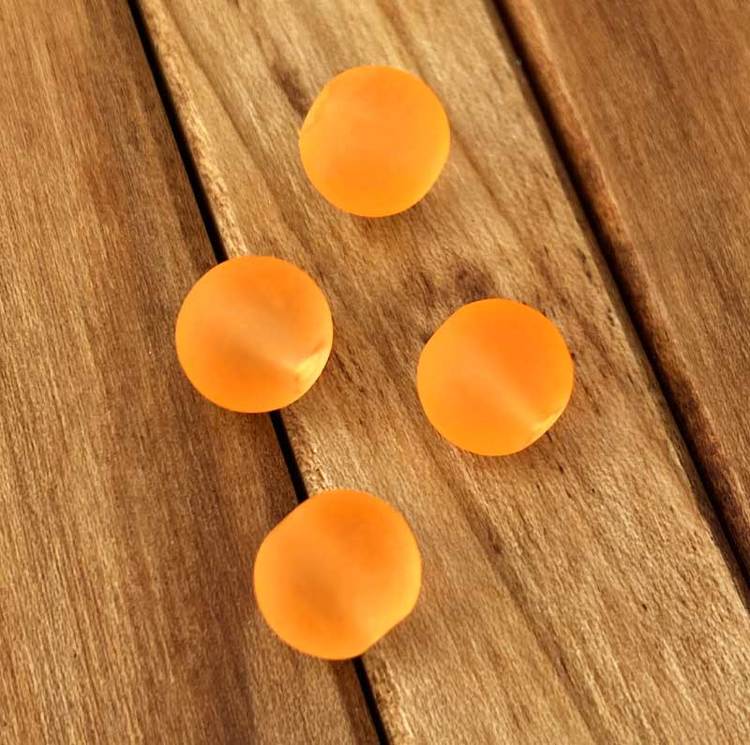 Frostade pärlor 8 mm Orange