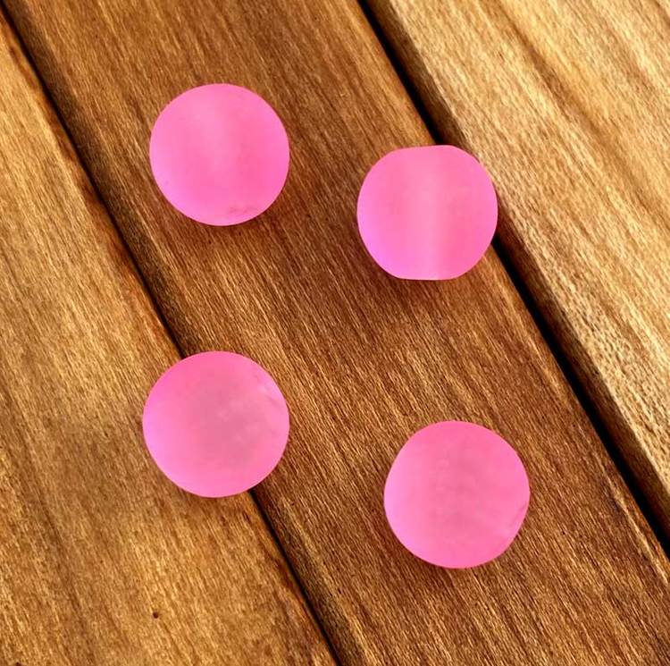 Frostade pärlor Rosa 6 mm