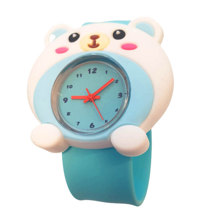 Sødt armbåndsur med motiv af en bjørn