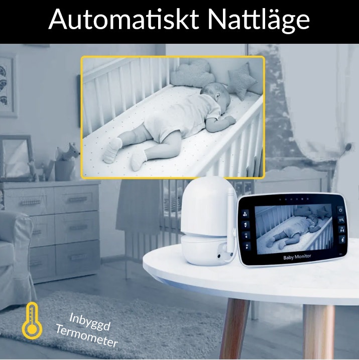 Babyalarm med Kamera og automatisk natfunktion