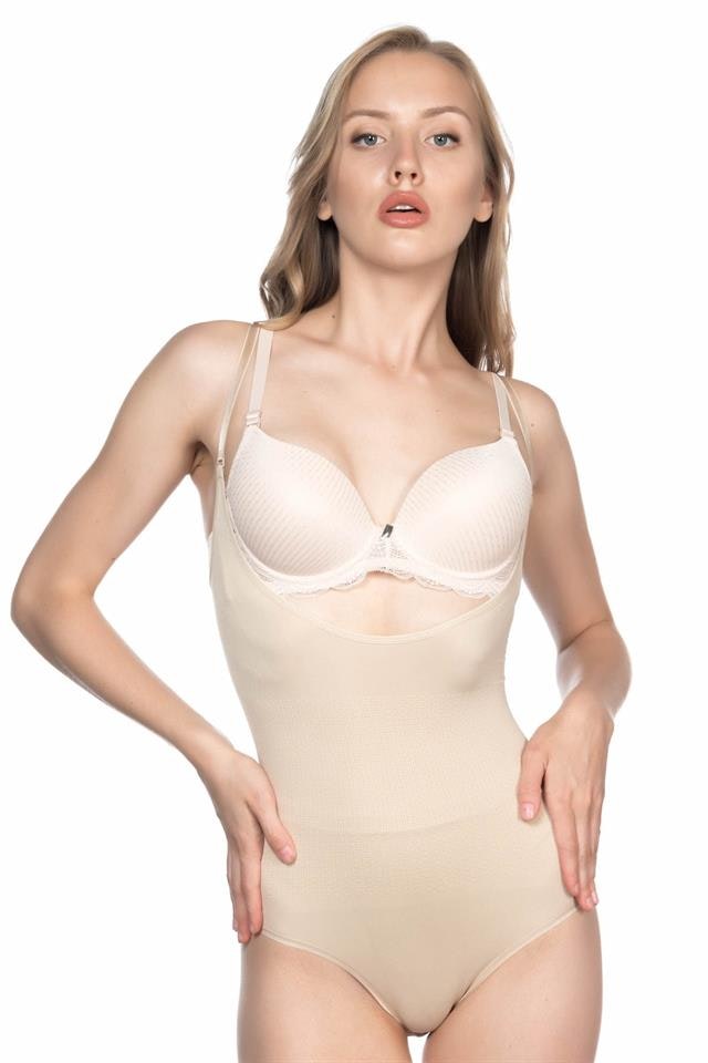 Shapewear-Öppen Body korsett-Neutral beige