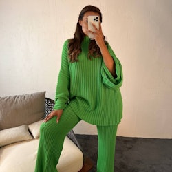 2-Delsset Långärmad tröja med byxor grön