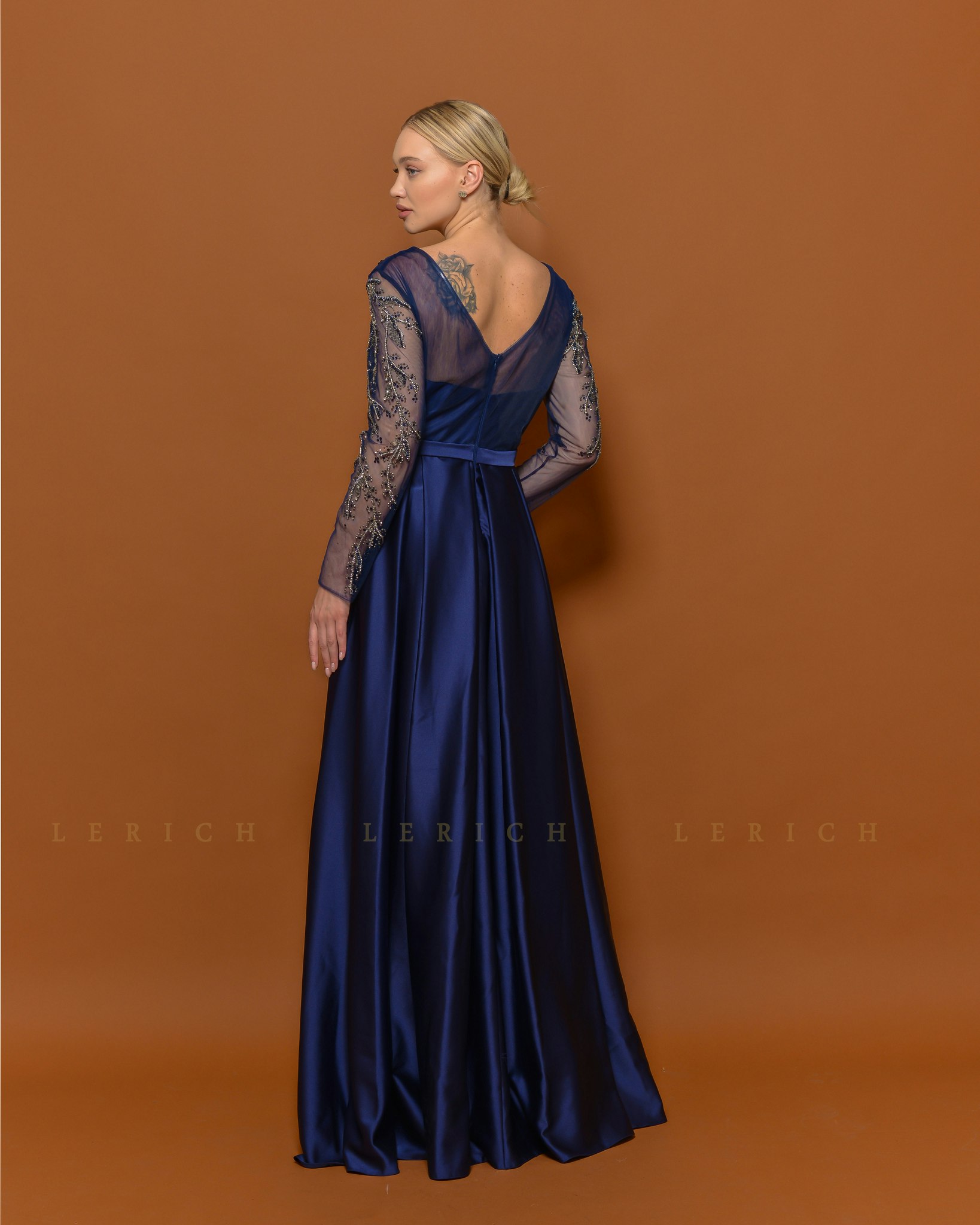 Långärmade klänningar Marin blå