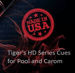 Carom cues from TIGER - KB Custom Cues