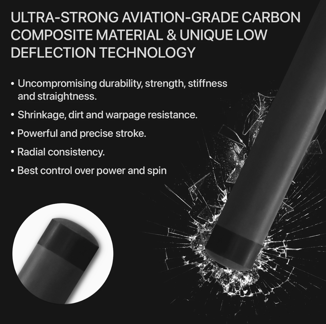Rhino Carbon Fiber shaft 12.2 mm, 29" Joint: Uni Lock