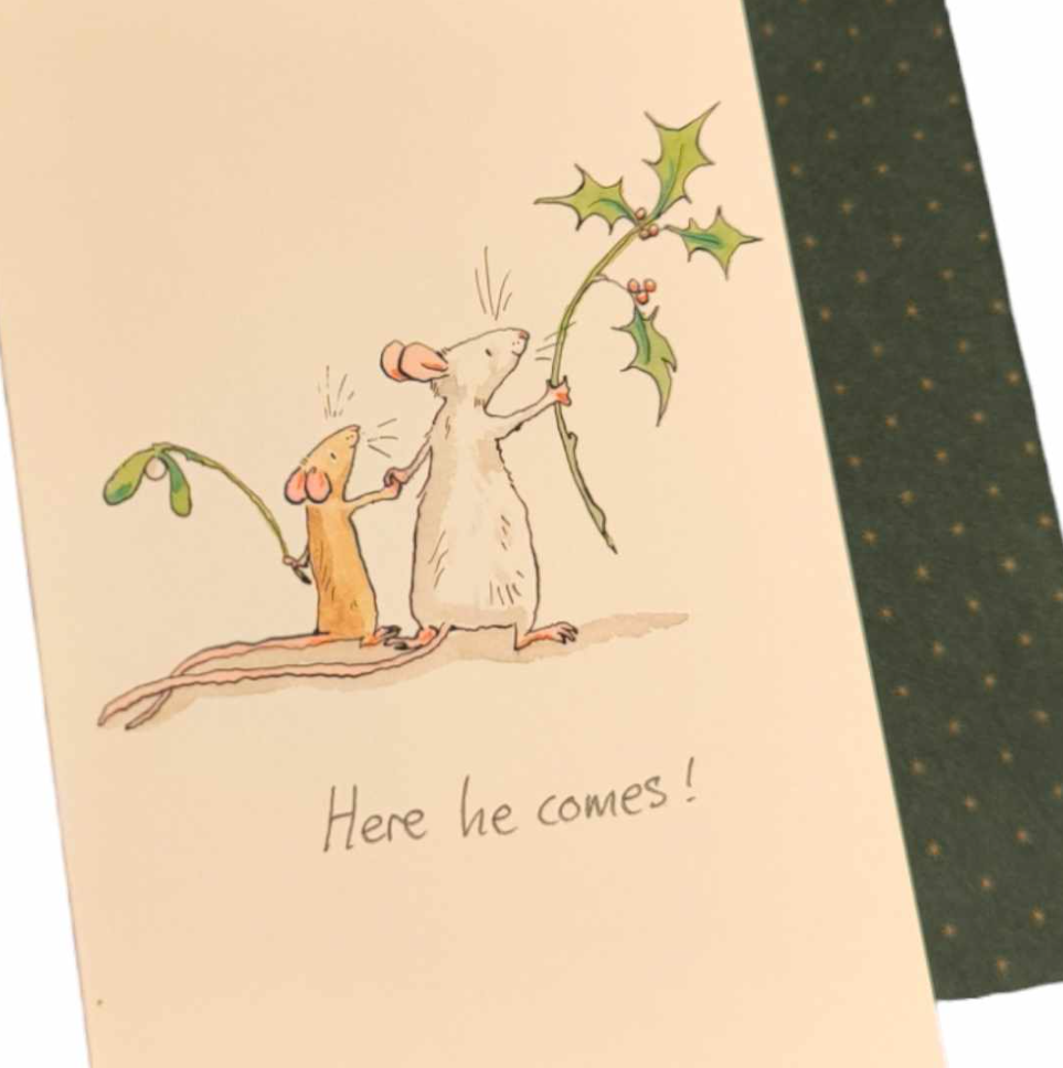Card "Here he comes!"
