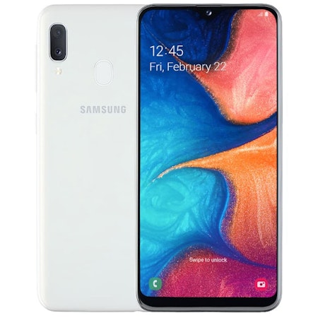 Samsung Galaxy A20e (2019) 32GB Dual SIM VIT - BEGAGNAD - GOTT SKICK - OLÅST