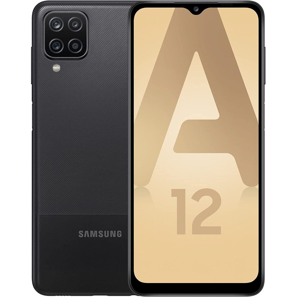 Samsung Galaxy A12 (2020) 64GB Dual SIM Svart - BEGAGNAD - FINT SKICK - OLÅST