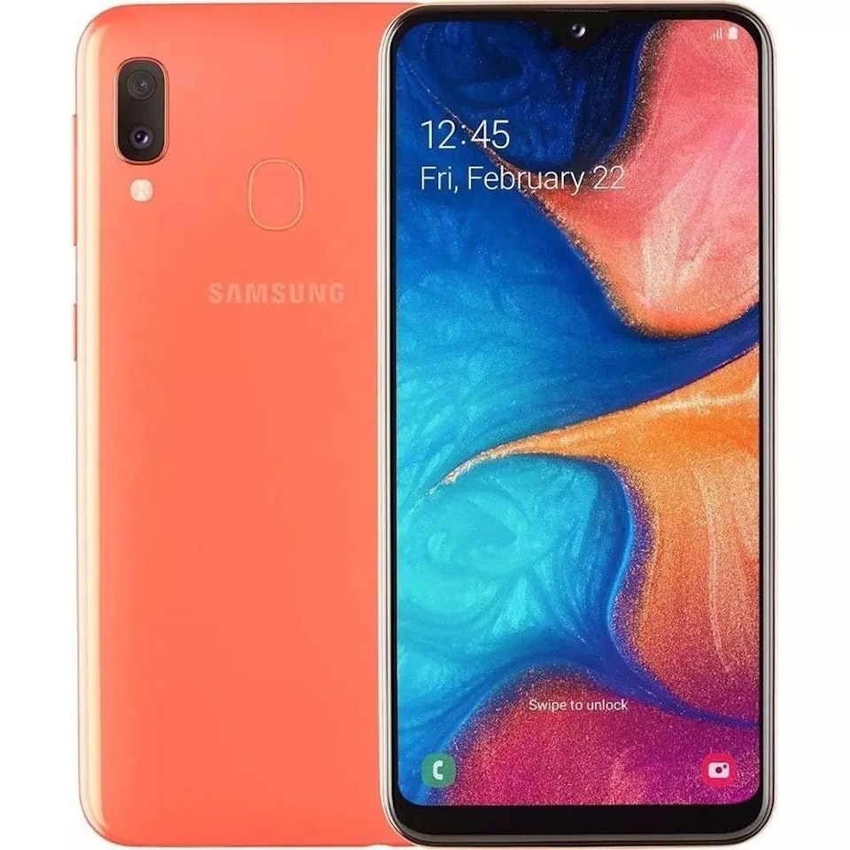 Samsung Galaxy A20e (2019) 32GB Dual SIM Korall - BEGAGNAD - GOTT SKICK - OLÅST