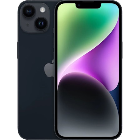 Apple iPhone 14 128GB Midnatt - BEGAGNAD - GOTT SKICK - OLÅST