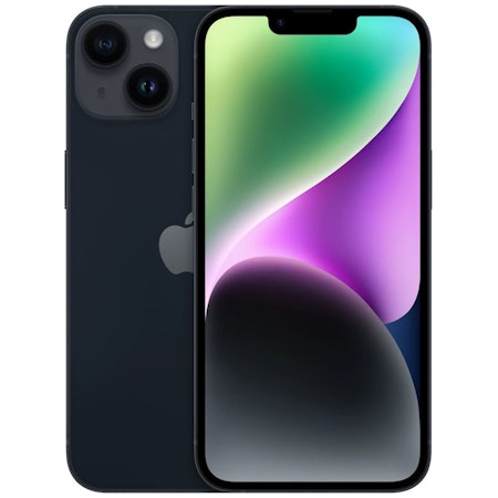 Apple iPhone 14 128GB Midnatt - BEGAGNAD - GOTT SKICK - OLÅST