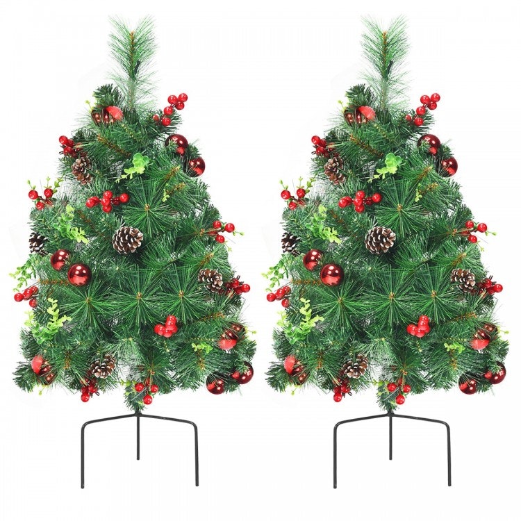 Julgranar 60 cm med 30 varma och vita LED-lampor 2 st - Good Deal Sverige
