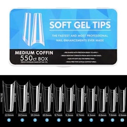 550pcs - Soft Gel Tips - Medium Coffin