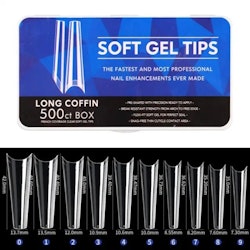 550pcs - Soft Gel Tips - Long Coffin