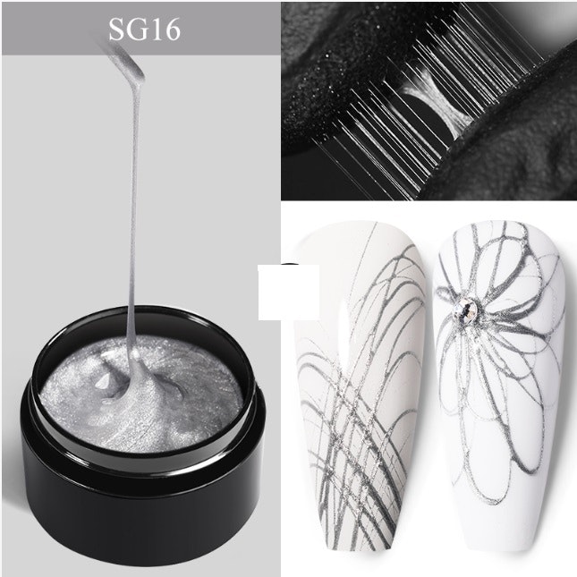 Spider Gel - Elastisk Gel - Silver- 5 ml