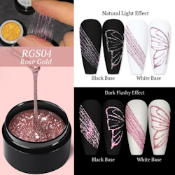 Spider Gel - Elastisk Gel - Rosé Glitter- 5 ml