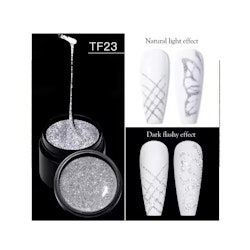 Spider Gel - Elastisk Gel - Silver Glitter - 5 ml