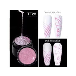 Spider Gel - Elastisk Gel - Rosa Glitter - 5 ml