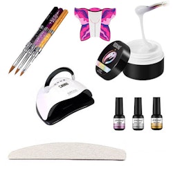 Builder Gel Kit med Mallar + Lampa