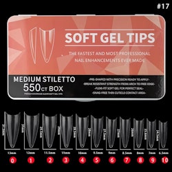 550pcs - Soft Gel Tips - Medium Stiletto