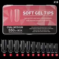 550pcs - Soft Gel Tips - Oval Medium