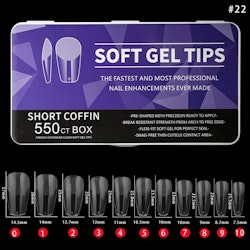 550pcs - Soft Gel Tips - Short Coffin