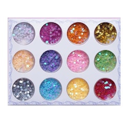 Glitter 12st Färger - Stjärnor